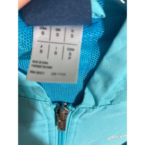 Reebok Womens Lightweight Blue Full-Zip Hooded Jacket With Elastic Cuffs Size S - Picture 3 of 11